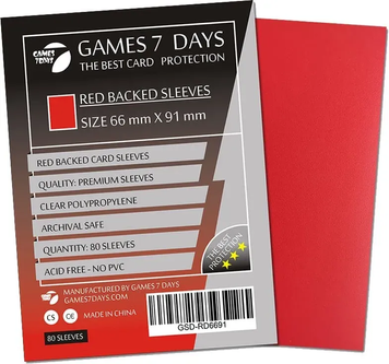 Протектори для карт G7D (66 x 91) 80 шт, Premium, Red